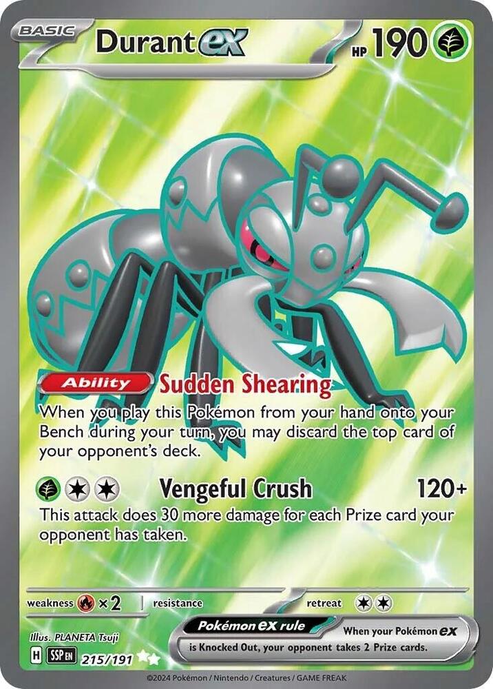 Durant ex - 215/191 Ultra Rare SV08: Surging Sparks