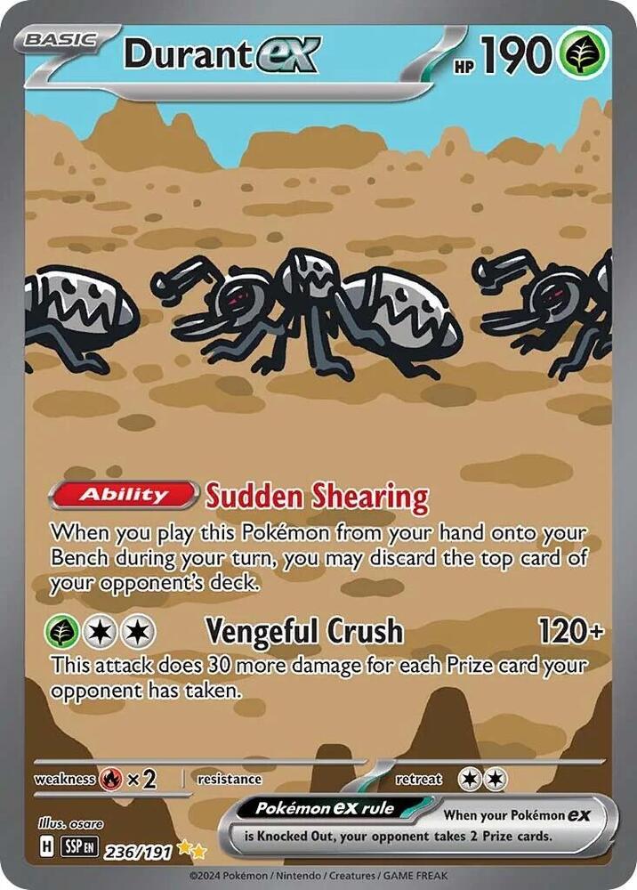 Durant ex - 236/191 236/191 Special Illustration Rare Surging Sparks Pokémon card