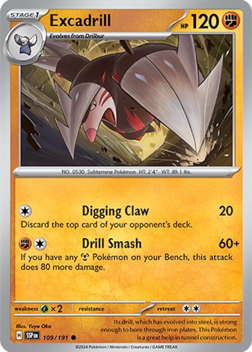 Excadrill 109/191 Common Surging Sparks Pokémon card