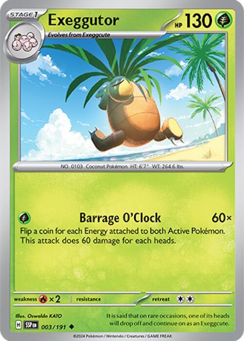 Exeggutor 003/191 Uncommon Surging Sparks Pokémon card