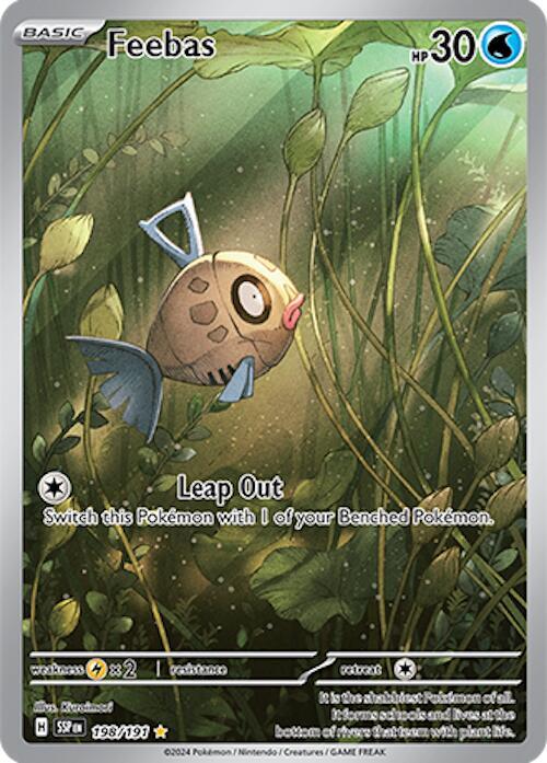 Feebas - 198/191 198/191 Illustration Rare Surging Sparks Pokémon card