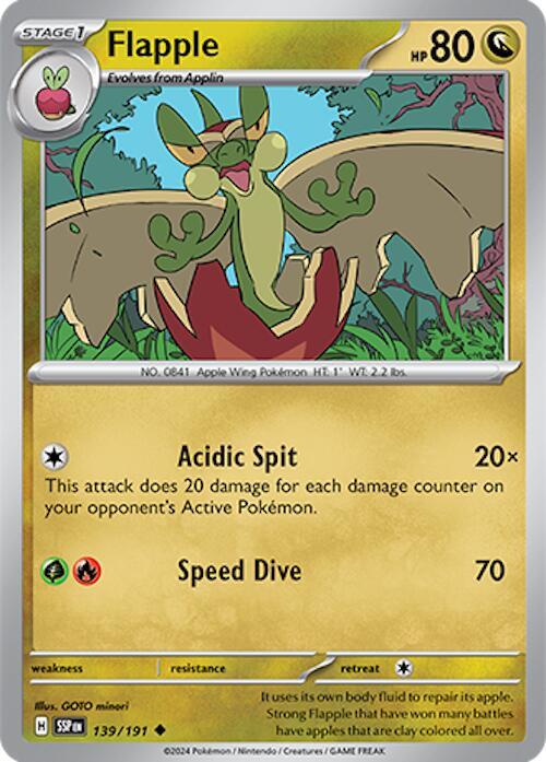 Flapple - 139/191 139/191 Uncommon Surging Sparks Pokémon card