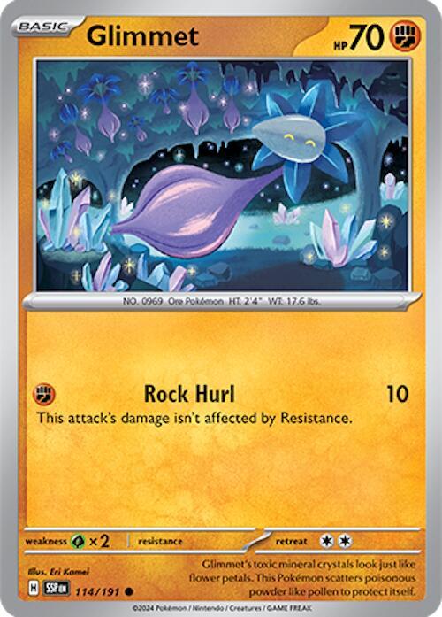 Glimmet 114/191 Common Surging Sparks Pokémon card
