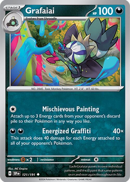 Grafaiai 121/191 Uncommon Surging Sparks Pokémon card