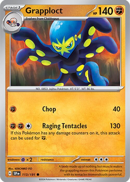 Grapploct 113/191 Common Surging Sparks Pokémon card