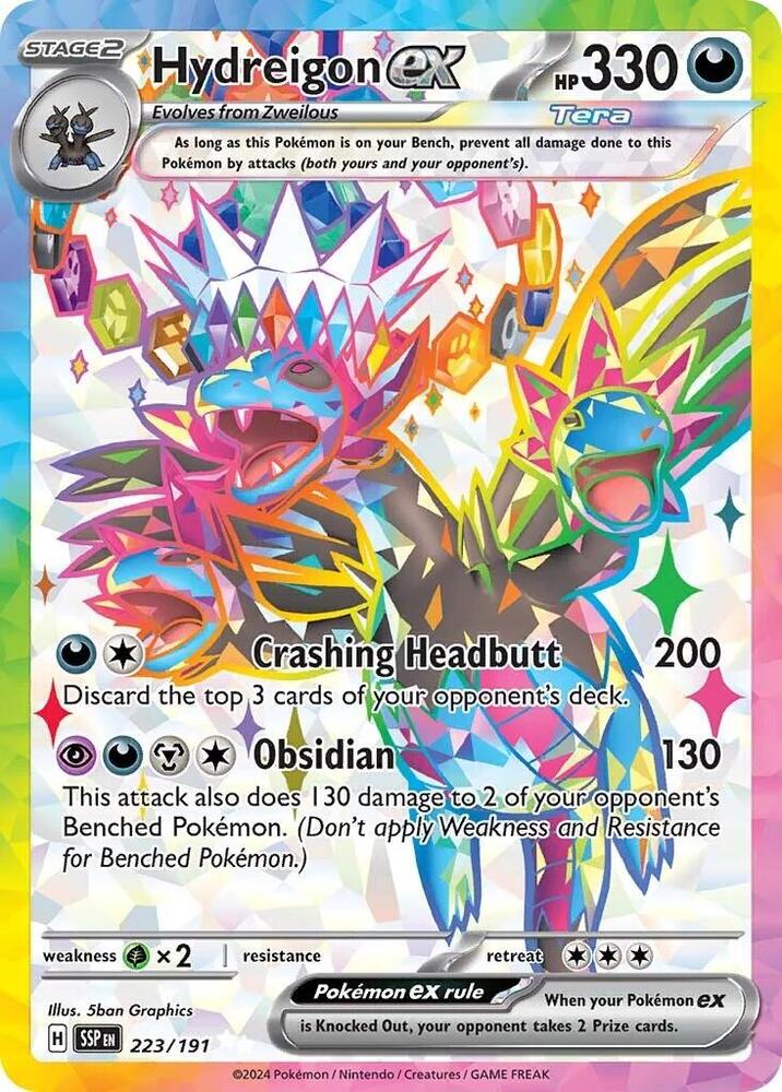 Hydreigon ex - 223/191 223/191 Ultra Rare Surging Sparks Pokémon card