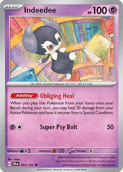 Indeedee 093/191 Uncommon Surging Sparks Pokémon card