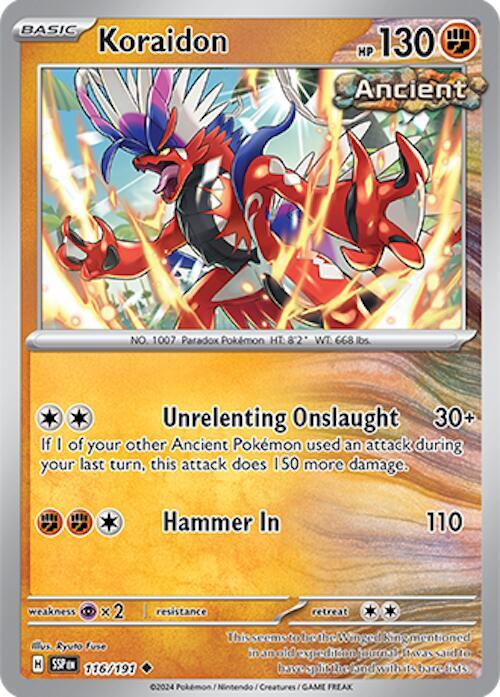 Koraidon 116/191 Uncommon Surging Sparks Pokémon card