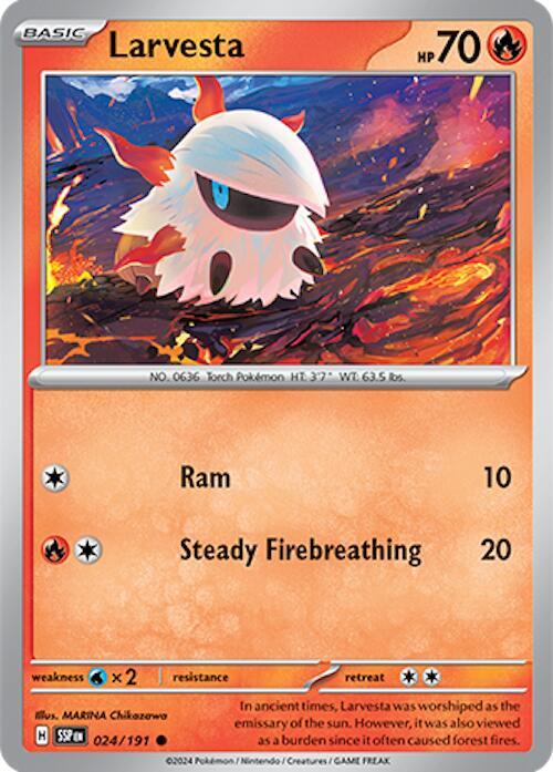 Larvesta - 024/191 024/191 Common Surging Sparks Pokémon card