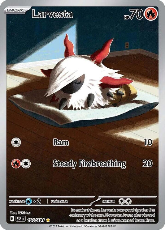 Larvesta - 196/191 Illustration Rare SV08: Surging Sparks