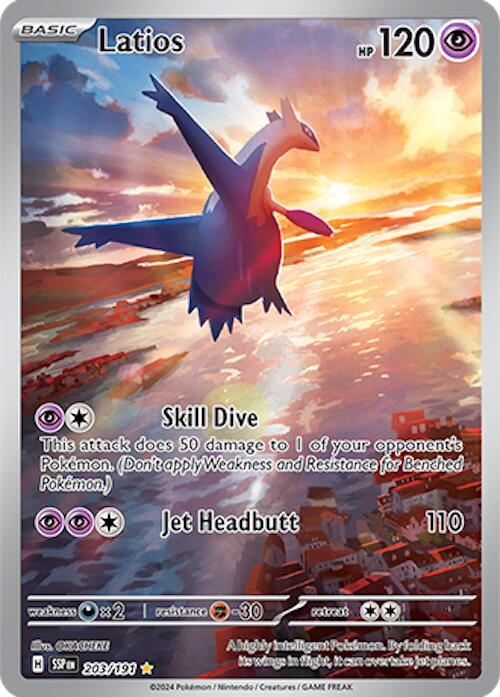 Latios - 203/191 203/191 Illustration Rare Surging Sparks Pokémon card