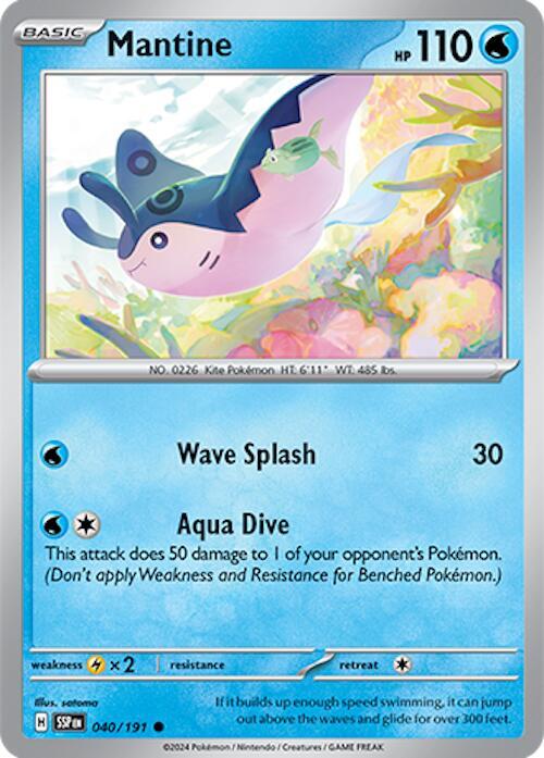 Mantine 040/191 Common Surging Sparks Pokémon card
