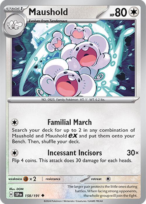 Maushold 158/191 Uncommon Surging Sparks Pokémon card
