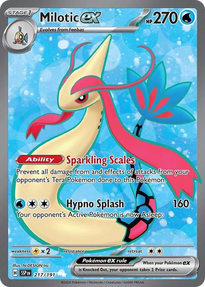 Milotic ex - 217/191 217/191 Ultra Rare Surging Sparks Pokémon card
