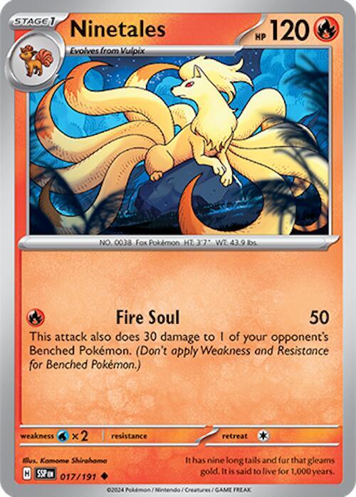 Ninetales 017/191 Uncommon Surging Sparks Pokémon card