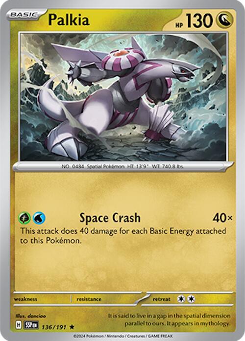 Palkia 136/191 Rare Surging Sparks Pokémon card