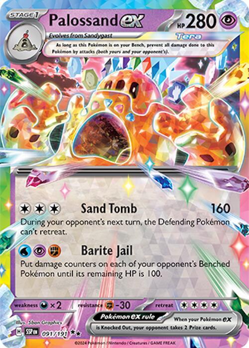 Palossand ex - 091/191 091/191 Double Rare Surging Sparks Pokémon card