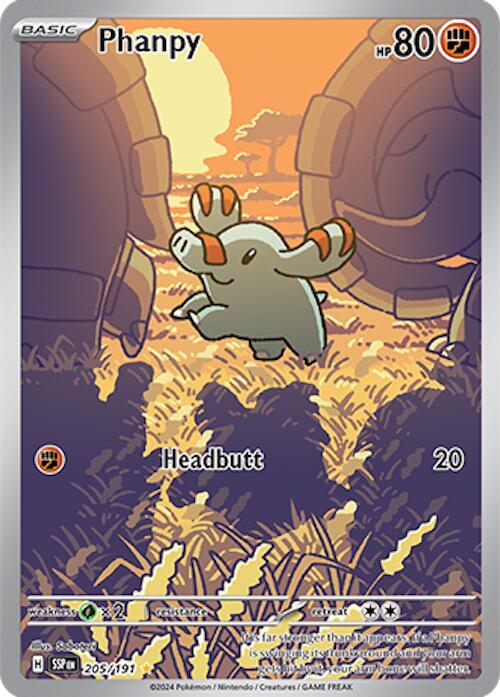 Phanpy - 205/191 205/191 Illustration Rare Surging Sparks Pokémon card
