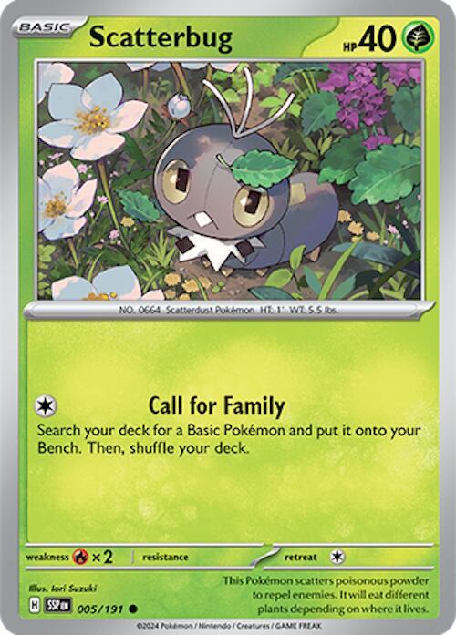 Scatterbug 005/191 Common Surging Sparks Pokémon card