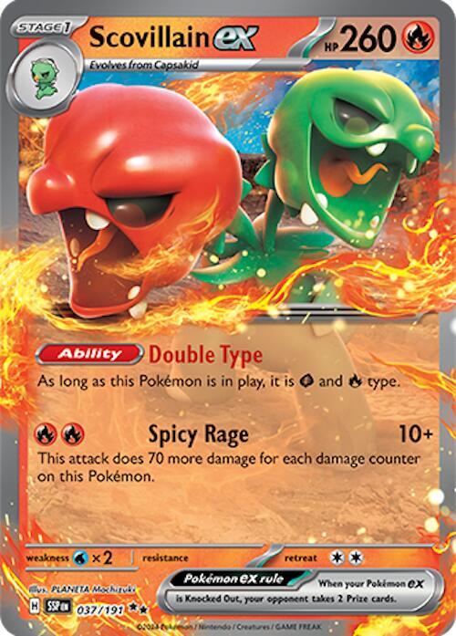 Scovillain ex - 037/191 037/191 Double Rare Surging Sparks Pokémon card