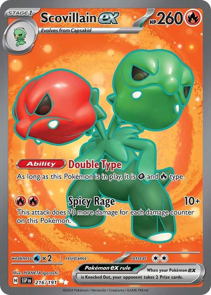 Scovillain ex - 216/191 216/191 Ultra Rare Surging Sparks Pokémon card
