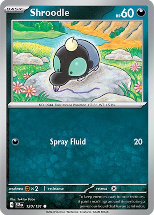 Shroodle 120/191 Common Surging Sparks Pokémon card