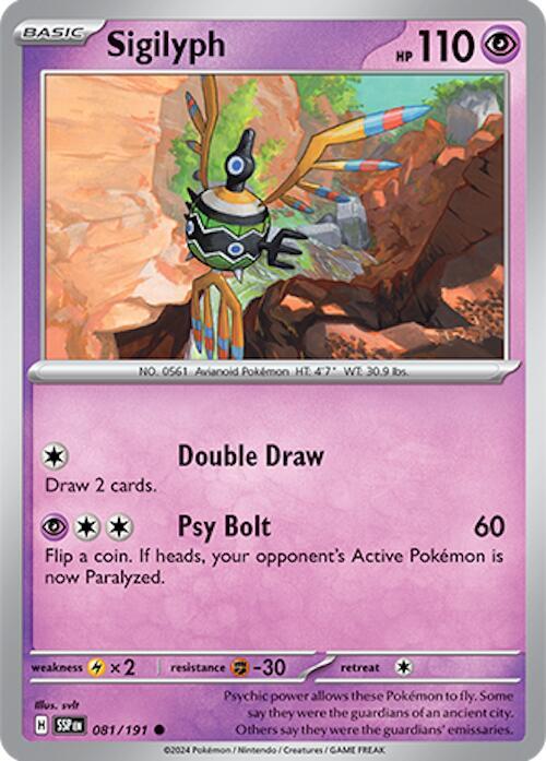 Sigilyph 081/191 Common Surging Sparks Pokémon card