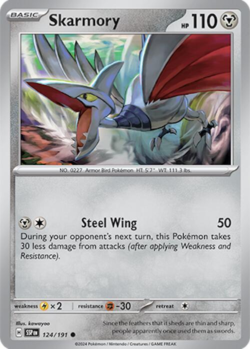 Skarmory - 124/191 124/191 Common Surging Sparks Pokémon card