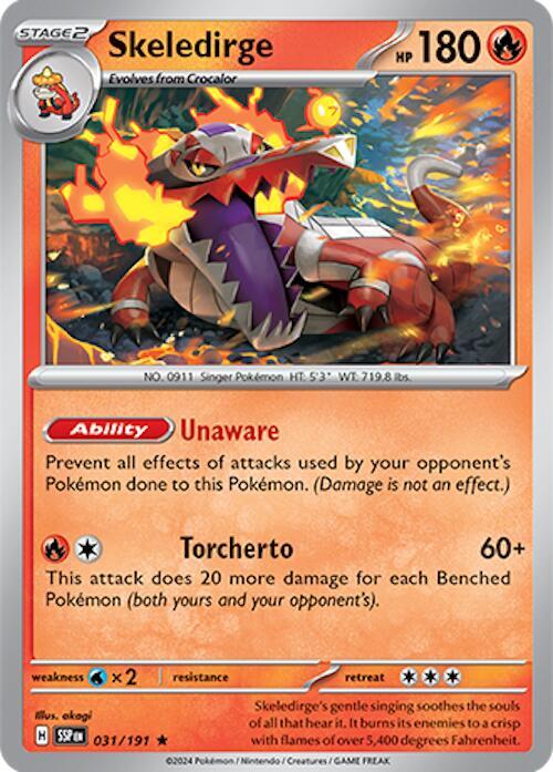 Skeledirge 031/191 Rare Surging Sparks Pokémon card