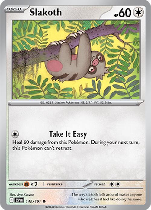 Slakoth - 145/191 145/191 Common Surging Sparks Pokémon card