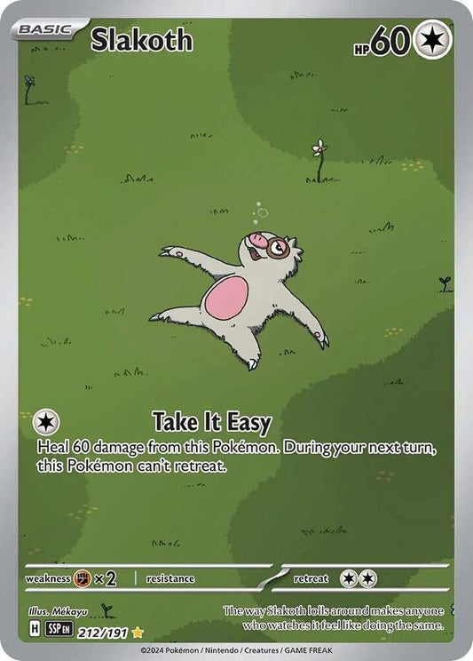 Slakoth - 212/191 Illustration Rare SV08: Surging Sparks