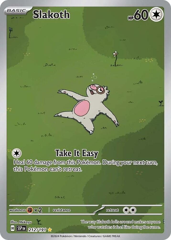 Slakoth - 212/191 212/191 Illustration Rare Surging Sparks Pokémon card