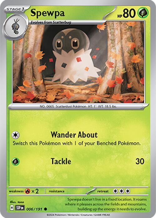 Spewpa 006/191 Common Surging Sparks Pokémon card