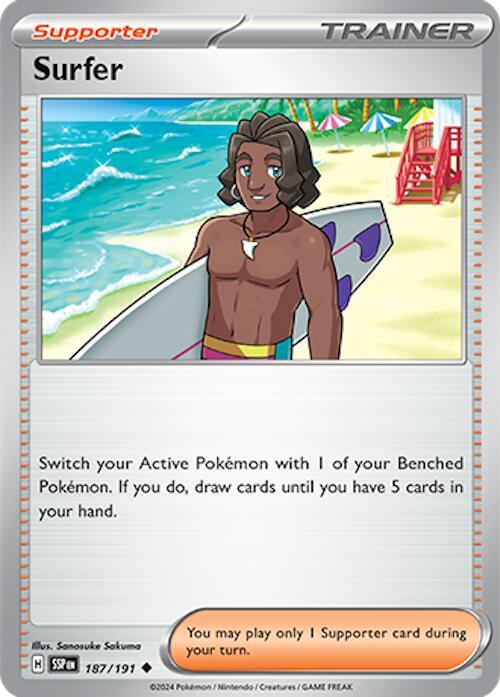 Surfer - 187/191 187/191 Uncommon Surging Sparks Pokémon card