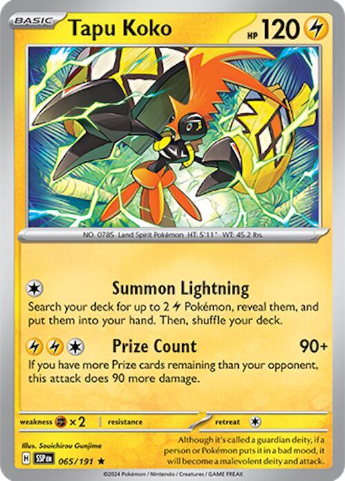 Tapu Koko 065/191 Rare Surging Sparks Pokémon card