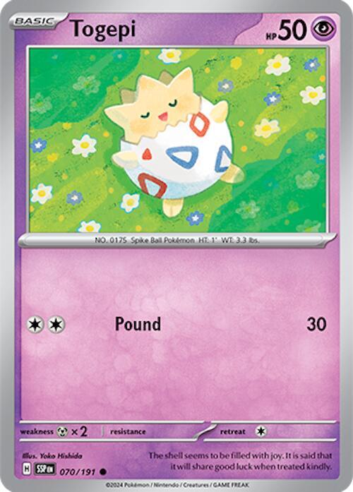 Togepi 070/191 Common Surging Sparks Pokémon card