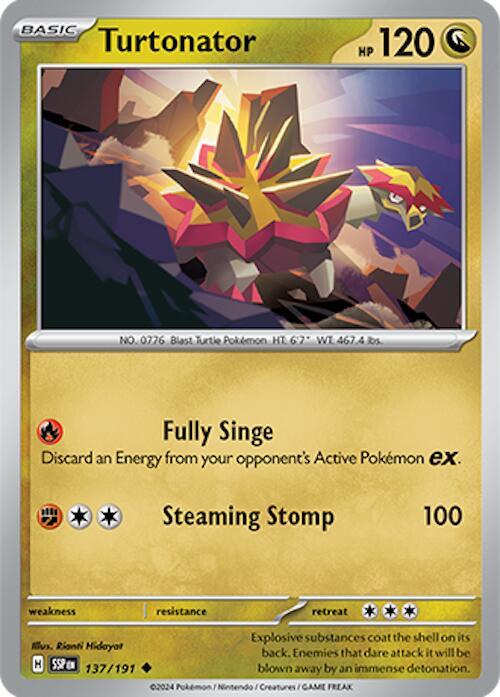 Turtonator 137/191 Uncommon Surging Sparks Pokémon card