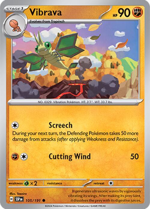 Vibrava - 105/191 105/191 Common Surging Sparks Pokémon card