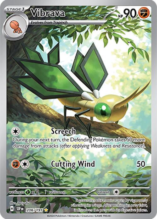 Vibrava - 206/191 206/191 Illustration Rare Surging Sparks Pokémon card
