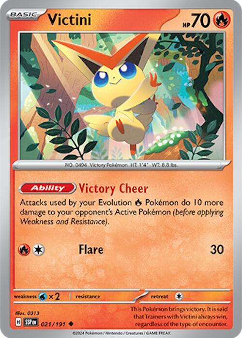 Victini 021/191 Uncommon Surging Sparks Pokémon card
