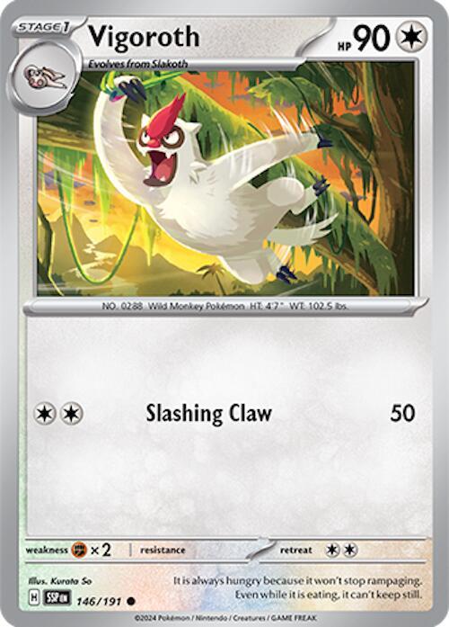 Vigoroth 146/191 Common Surging Sparks Pokémon card