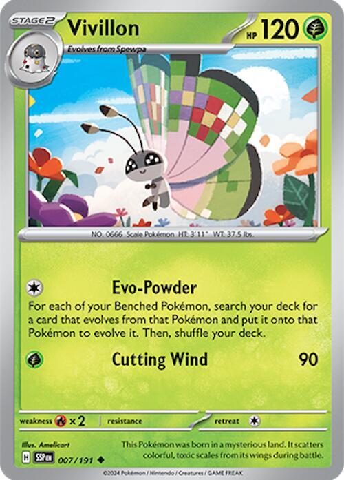 Vivillon - 007/191 007/191 Uncommon Surging Sparks Pokémon card