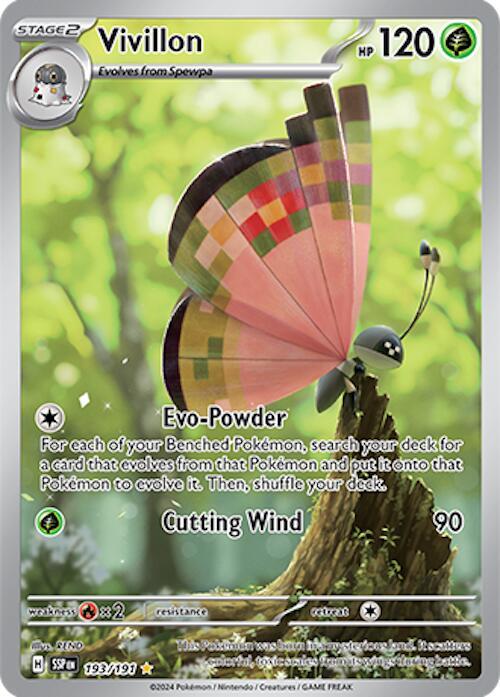 Vivillon - 193/191 193/191 Illustration Rare Surging Sparks Pokémon card