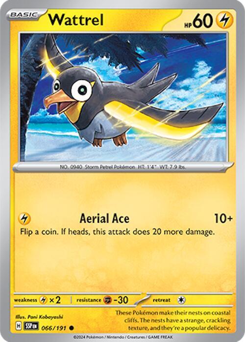 Wattrel 066/191 Common Surging Sparks Pokémon card
