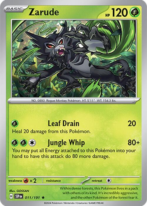 Zarude 011/191 Rare Surging Sparks Pokémon card