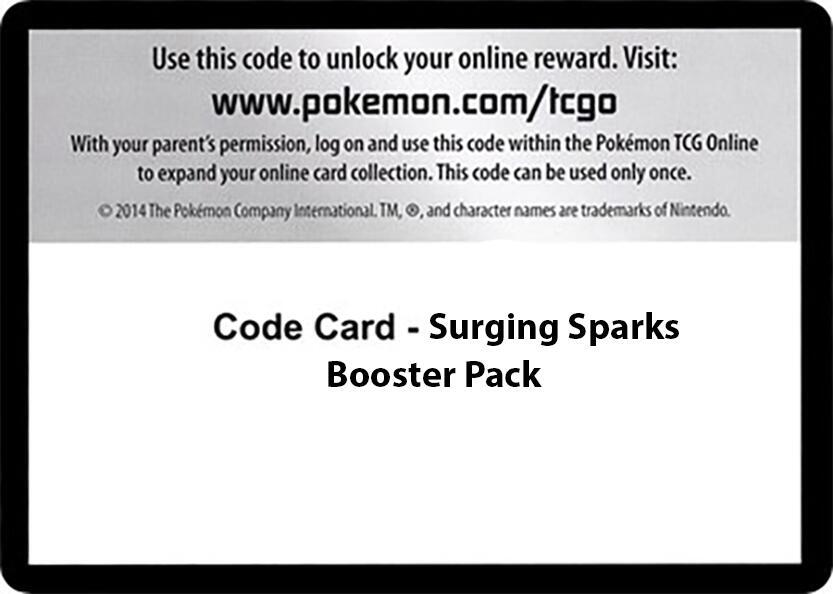 Code Card - Surging Sparks Booster Pack Code Card Pokémon card