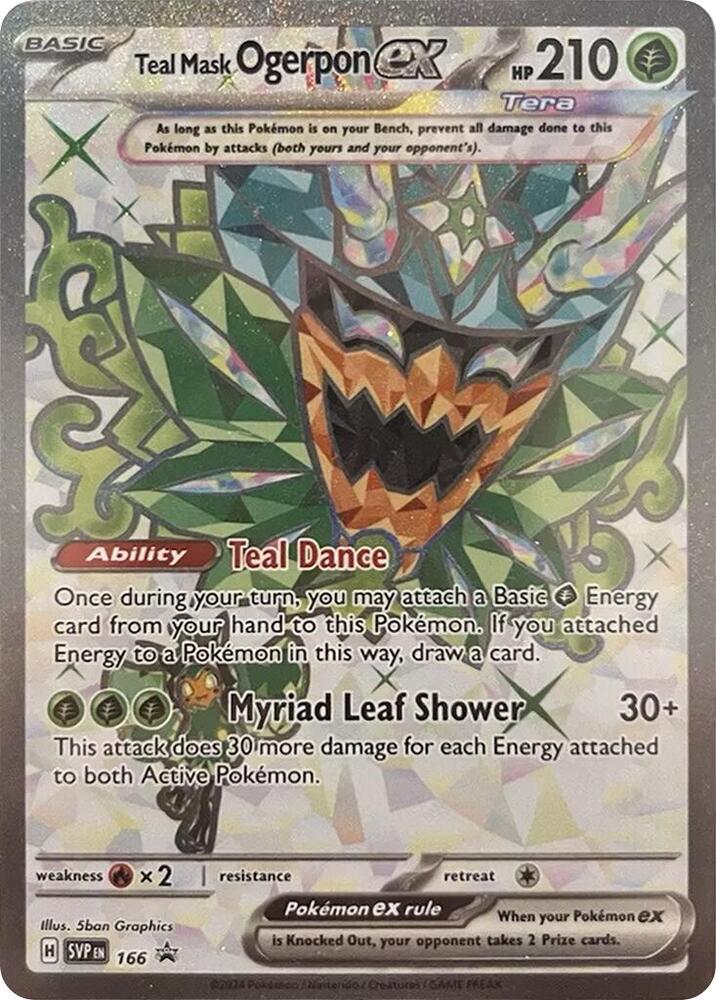 Teal Mask Ogerpon ex - 166 - 166 Ultra Rare SV: Scarlet & Violet Promo Cards