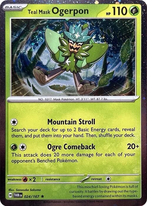 Teal Mask Ogerpon - 024/167 (Cosmos Holo) 024/167 Promo Miscellaneous Cards & Products Pokémon card