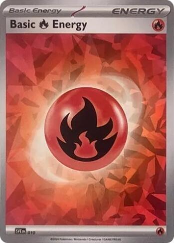 Basic Fire Energy (Cracked Ice Holo) - 010 Common SV07: Stellar Crown