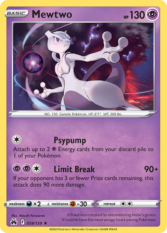 Mewtwo 059/159 Rare Holo Crown Zenith